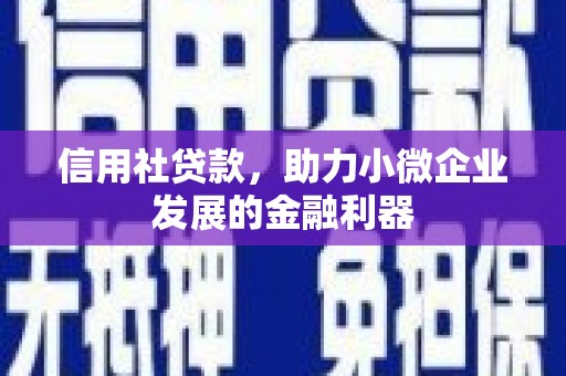 屯留信用社贷款，助力小微企业发展的金融利器