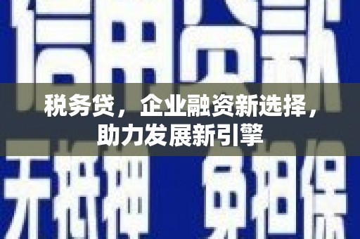 屯留税务贷，企业融资新选择，助力发展新引擎