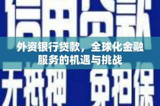 屯留外资银行贷款，全球化金融服务的机遇与挑战